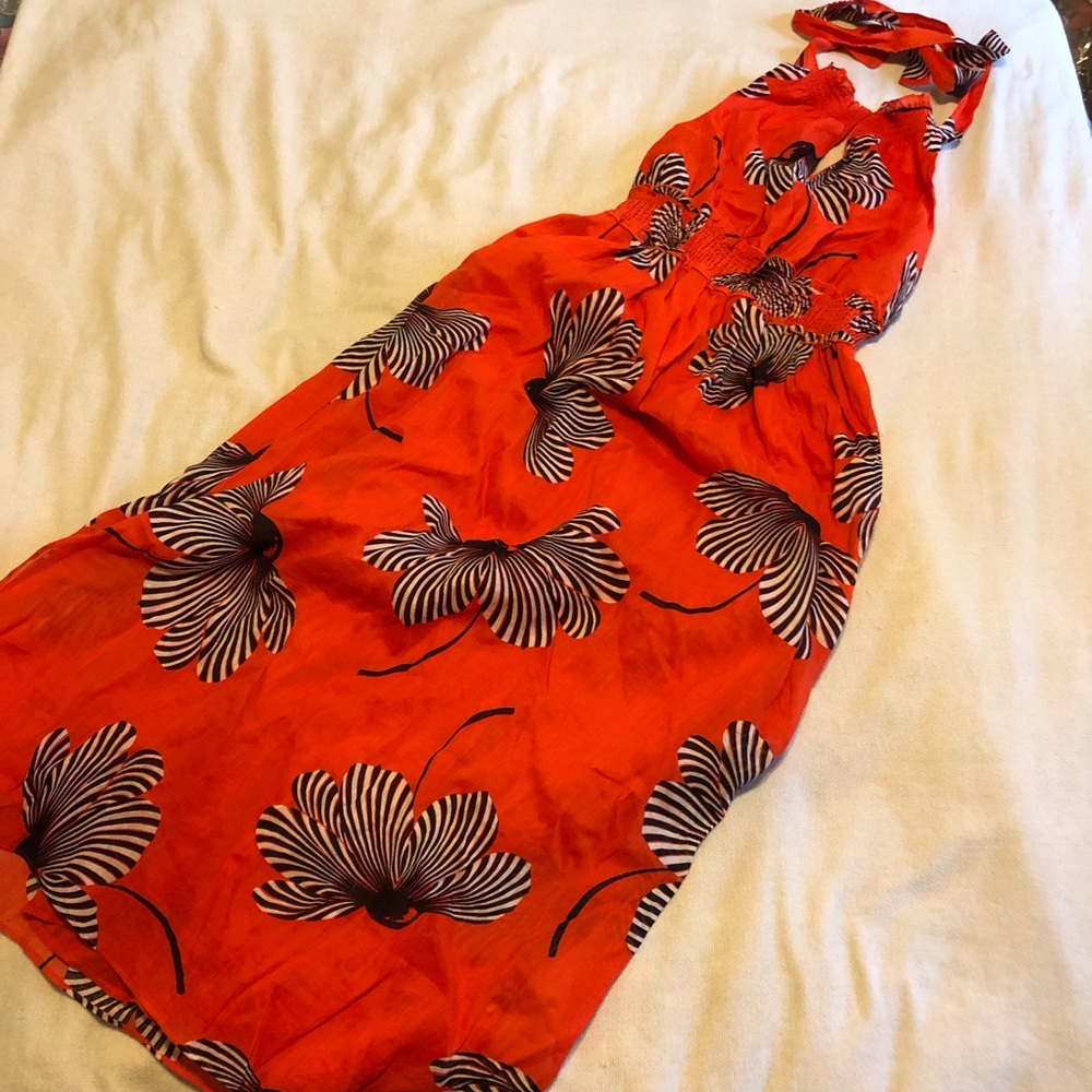 Ann Taylor floral halter dress size 0